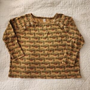 Kate Quinn Campsite Patterned Long Sleeve Top Organic Cotton XS